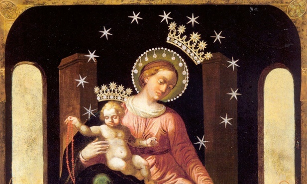 Autor nieznany "Matka Boża Pompejańska", olej na płótnie, XIX w., sanktuarium Matki Bożej Różańcowej, Pompeje