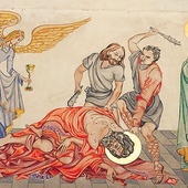 Scena męczeństwa apostoła z kościoła w Dywitach.