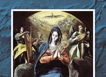 Dominikos Theotokopulos, zwany El Greco NIEPOKALANE POCZĘCIE  KONTEMPLOWANE PRZEZ JANA EWANGELISTĘ. Olej na płótnie, 1580–1585, Muzeum Santa Cruz, Toledo