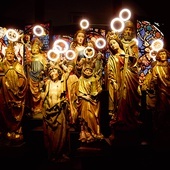 Średniowieczne figury świętych na wystawie „Medicus – potęga wiedzy”' w muzeum historycznym.
5.12.2019 Speyer, Niemcy