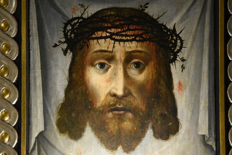 Oblicze Pana Jezusa na chuście - obraz jest bardzo czczony przez tropskich parafian.