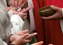 Polski episkopat w 2005 roku ogłosił dokument, w którym znalazło się ogólne pozwolenie na udzielanie Komunii św. na rękę osobom,  które o to proszą.