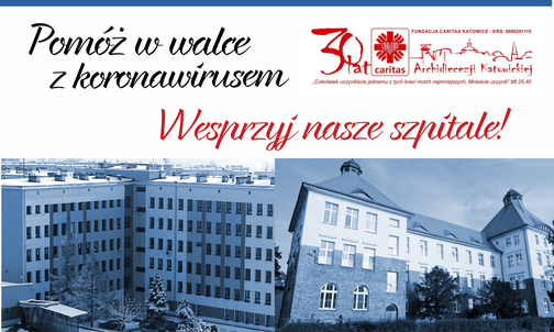 Śląskie. Caritas uruchamia konto na pomoc szpitalom w Rydułtowach i Wodzisławiu Śląskim. Przedsiębiorcy też pomagają