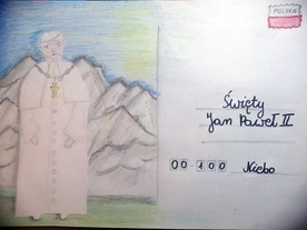 Kartka do nieba zaadresowana do św. Jana Pawła II.