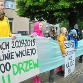 Niemal 150 osób protestowało przeciw wycince drzew przy ul. Lipowej