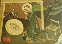 Maryja adorująca Jezusa. Fragment tryptyku z Ptaszkowej, Muzeum Diecezjalne w Tarnowie.