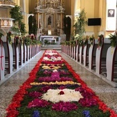 Dywan z kwiatów w głogowskiej parafii