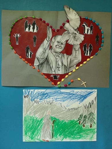 Dzieci z klas I - III miały wykonać pracę "Św. Jan Paweł II w oczach dziecka".
