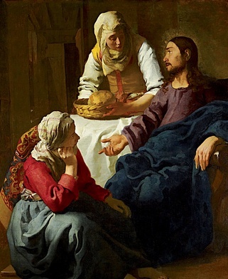 Jan Vermeer, „Chrystus w domu Marty i Marii” (1654–1656), Szkocka Galeria Narodowa.