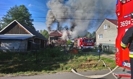 Pożar domu w Nowych Żukowicach.