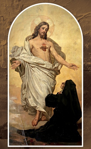 Antonio CiseriObjawienie Najświętszego Serca Jezusa św. Małgorzacie Marii Alacoqueolej na płótnie, 1888kościół Sacro Cuore, Florencja