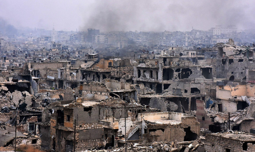 Syryjskie Aleppo po bombardowaniu