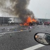 Gliwice. Wypadek i pożar na autostradzie A4