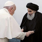 Papież Franciszek i ajatollah Al-Sistani.