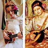 Dyrektor Gminnego Centrum Kultury „Powozownia” odwzorowała m.in. obraz  „Dziewczyna z mandoliną”  Augusta Renoira.