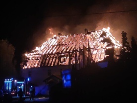 Pożar plebanii przy sanktuarium w Jakubowie