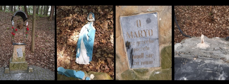 Bochnia. Nieznani sprawcy zdewastowali figurę Matki Bożej z kapliczki w lasku na Uzborni