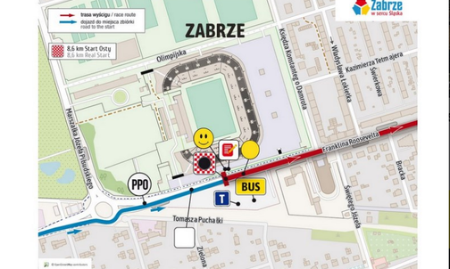 Zabrze. VII, ostatni etap Tour de Pologne z metą w Krakowie. Mapa startu, utrudnienia