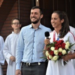Powitanie wioślarki Marii Sajdak w parafii Kraków-Kliny
