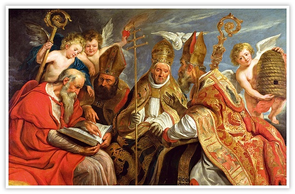 Jacob Jordaens "Czterej ojcowie Kościoła", olej na płótnie, ok. 1630r. Muzeum Narodowe, Sztokholm