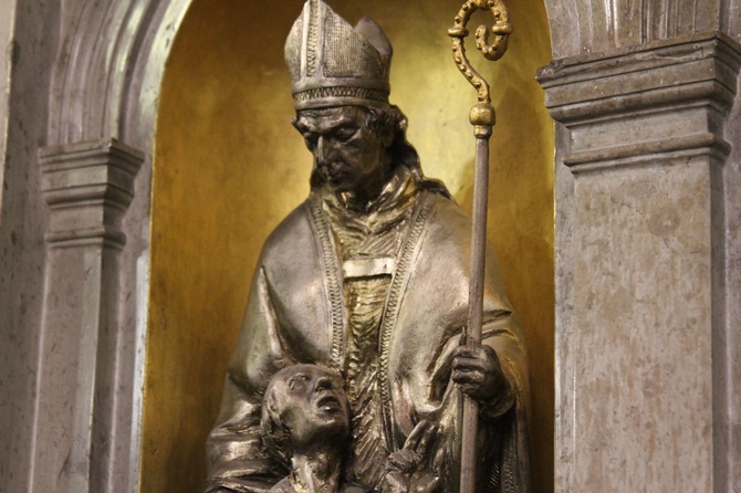 Płock-katedra. Św. Stanisław, biskup i męczennik (detal z ołtarza głównego)