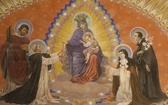 Rypin-fara. Święci w chwale adorują Madonnę z Dzieciątkiem Jezus (polichromia)