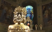 Płock-skarbiec katedralny. Herma z relikwiami św. Zygmunta, króla i męczennika (Muzeum Diecezjalne)