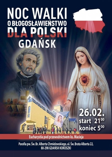 Noc walki o błogosławieństwo dla Polski w archidiecezji gdańskiej