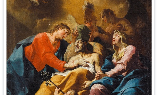 Bartolomeo Altomonte zwany HohenbergŚmierć św. Józefa olej na płótnie, XVIII w.kolekcja prywatna