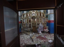 Zniszczona świątynia w Jasnogorodce niedaleko Kijowa
