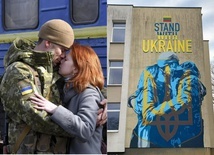 Słynne pożegnanie ukraińskiego żołnierza z żoną na muralu w Wilnie