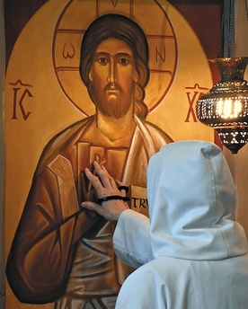 Ikona Chrystusa Pantokratora, moment celebracji.