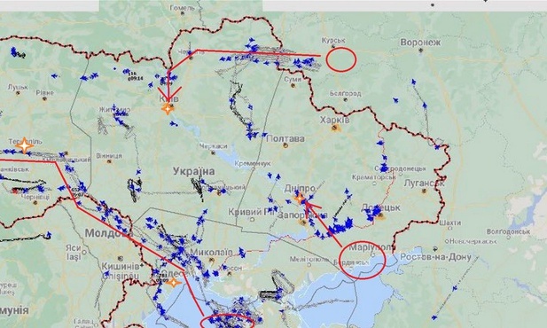 Dowódca armii ukraińskiej opublikował mapę rosyjskich ataków rakietowych