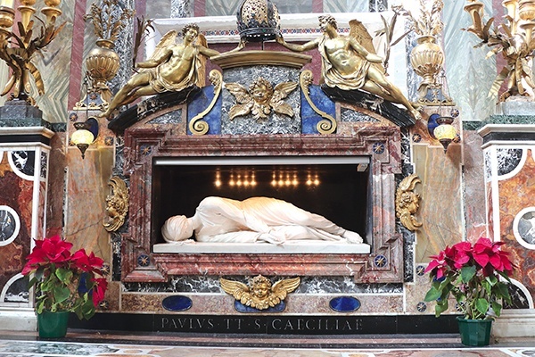Figura św. Cecylii w kościele jej dedykowanym  na Zatybrzu w Rzymie.