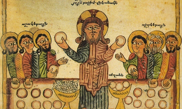 Armeński manuskrypt. Rozmnożenie chleba i ryb. 