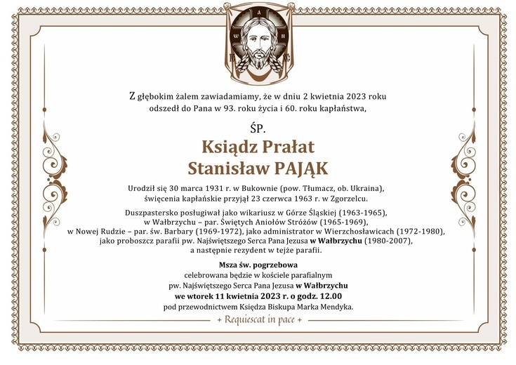 Zmarł ks. Stanisław Pająk. Znamy datę pogrzebu