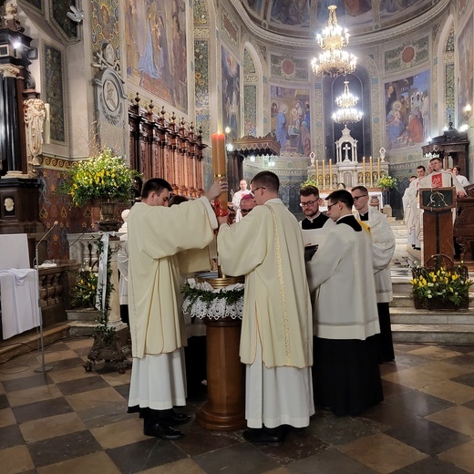 Płock. Wigilia Paschalna w katedrze