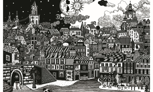Grafiki Dominiki Wilk pokazują Lublin widziany okiem artystki.