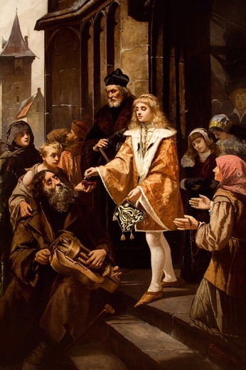 Kazimierz Mirecki
Św. Kazimierz rozdający jałmużnę
olej na płótnie, 1884
Muzeum Narodowe, Kraków