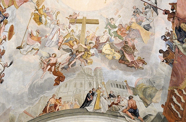 Fragment fresków w kościele Świętych Piotra i Pawła.