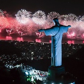 Powitanie Nowego Roku w Rio de Janeiro, na plaży Copacabana. 1.01.2024 Brazylia