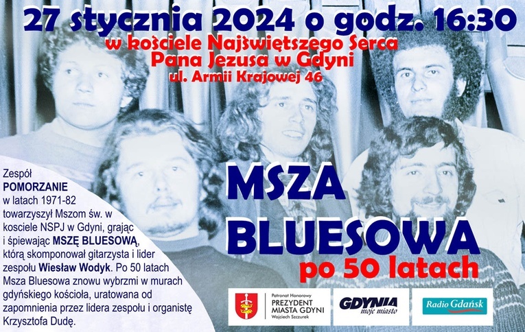 "Mszę Bluesową" skomponował Wiesław Wodyk, lider zespołu Pomorzanie.