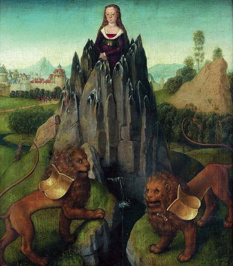 Alegoria Czystości na obrazie Hansa Memlinga z około 1475 roku.