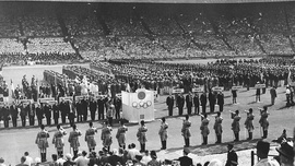 Otwarcie igrzysk w 1948 r.  na stadionie Wembley. 