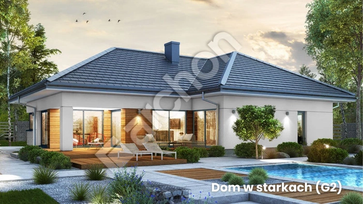 Reprezentacyjna parterówka z wygodnym układem i dużym garażem - przedstawiamy Dom w starkach (G2)