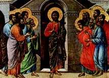 Chrystus ukazuje się apostołom, przechodząc przez zamknięte drzwi