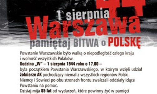 Na 65. rocznicę Powstania Warszawskiego