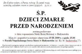 Pogrzeb dzieci zmarłych przed narodzeniem