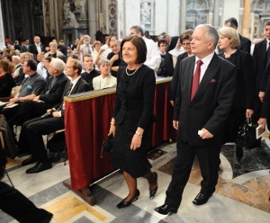 Prezydent Lech Kaczyński z małżonką