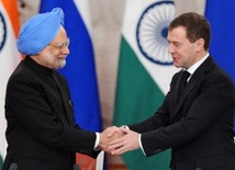 Manmohan Singh i Dmitrij Miedwiediew